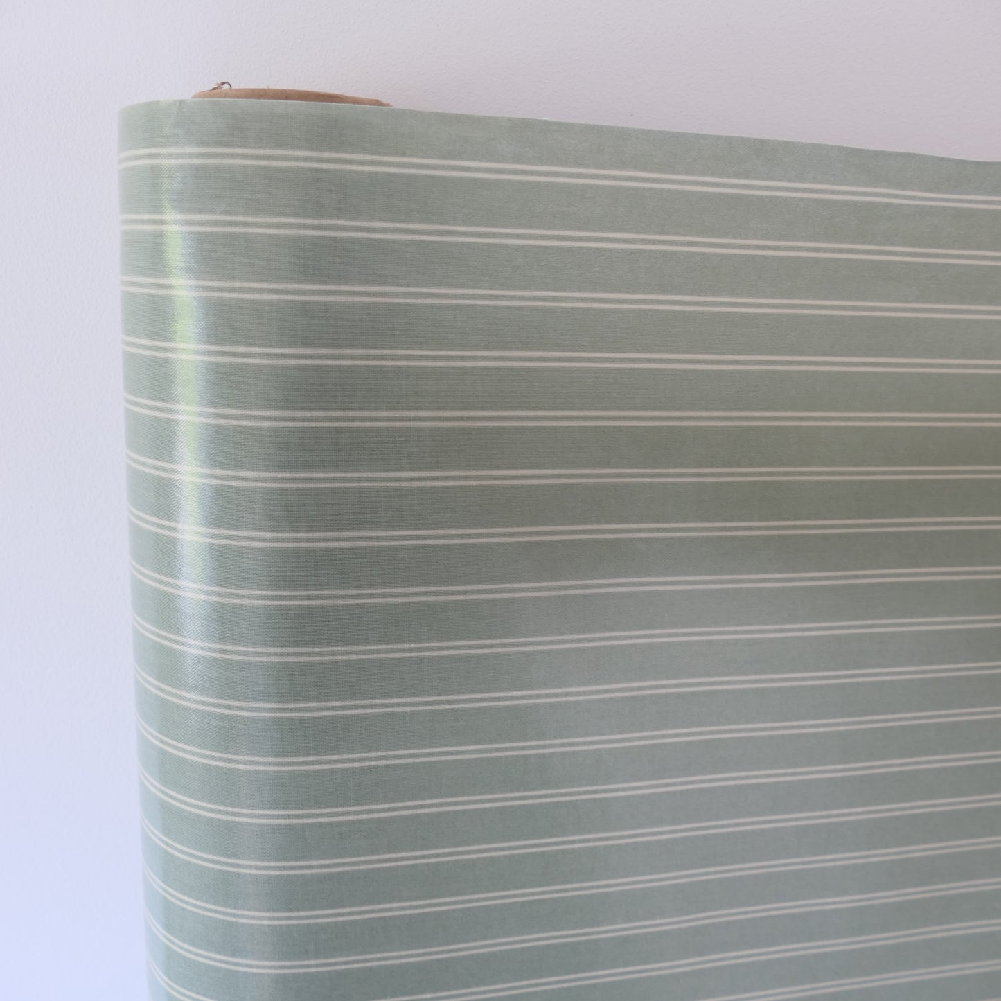 AU MAISON Wachstuch Ribbons Verte Streifen pastellgrün creme, beschichtete Baumwolle