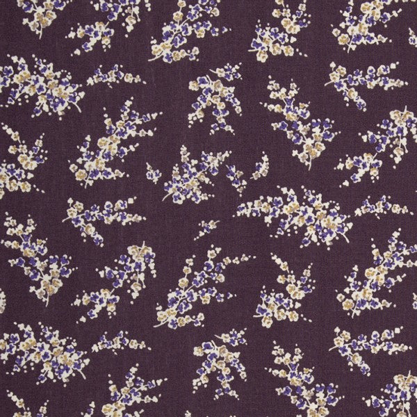 AU MAISON Wachstuch Wisteria Plum Glyzinien Blumen lila, beschichtete Baumwolle