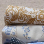 Au Maison Baumwollstoff Alberte French Blue Blumenstoff Blau Hellblau Senfgelb