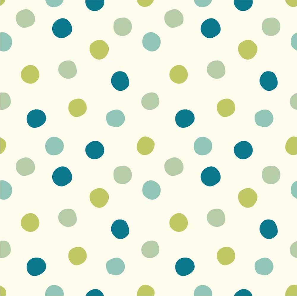 Birch Fabrics Biobaumwolle POP DOTS BOY Popeline Große Punkte in Blau Petrol Mint Grün