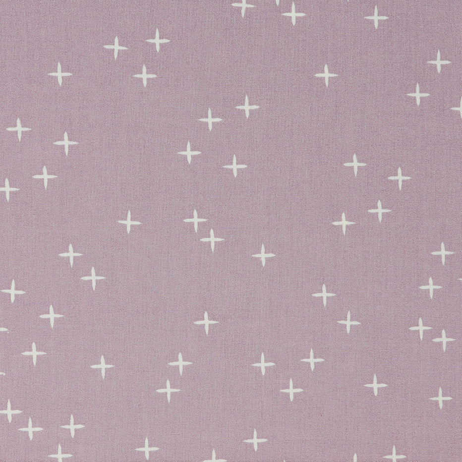 Birch Fabrics Biobaumwolle Mod Basic 3 WINK LAVENDER Sterne Pluszeichen Hell-Lila Flieder Lavendel