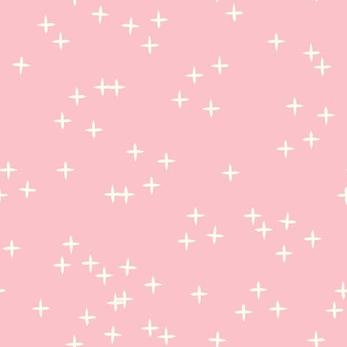 Birch Fabrics Coton Bio Mod Basic 3 WINK PINK Étoiles Signe Plus Rose