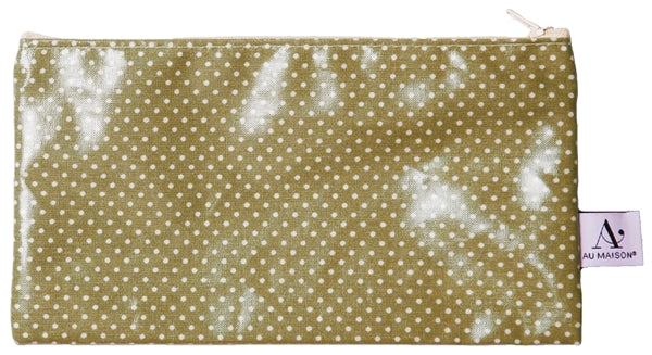 AU MAISON Wachstuch Dots Mustard, Pünktchen Tupfen senf gelb, beschichtete Baumwolle