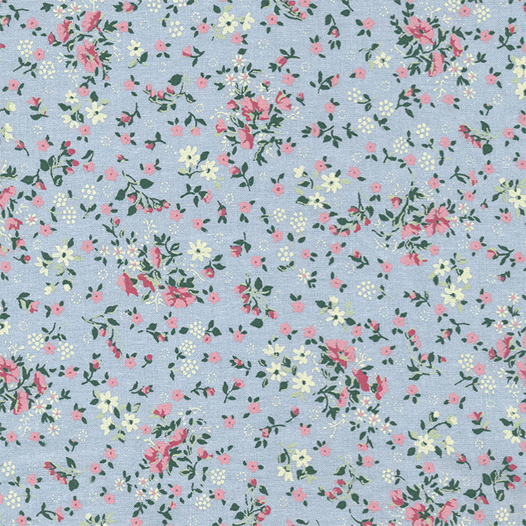 Au Maison Baumwollstoff Drops Loving Liberty French Blue Blumenstoff hellblau florales Muster (Kopie)