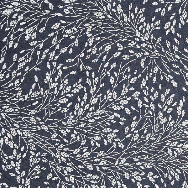 Au Maison Baumwollstoff Meadows Midnight Blue Wiese dunkelblau weißer Blumenstoff