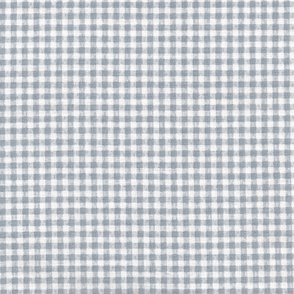 AU MAISON Wachstuch Pepita Dusty Blue, graublaue Vichy Karo, beschichtete Baumwolle