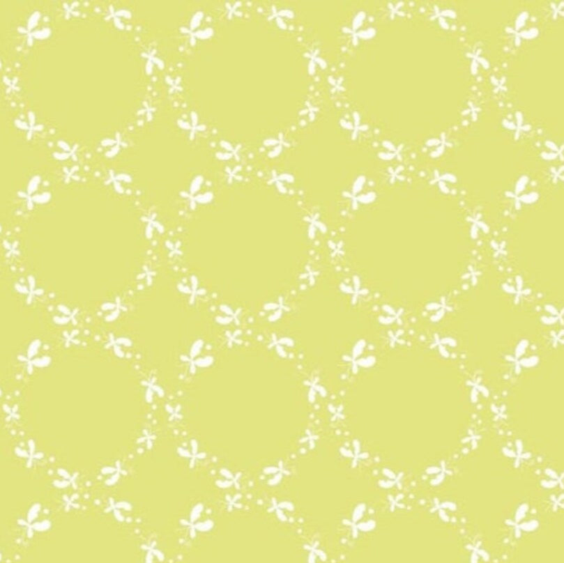 Riley Blake cotton fabric BUTTERFLY DANCE GREEN Playful butterflies on delicate light green