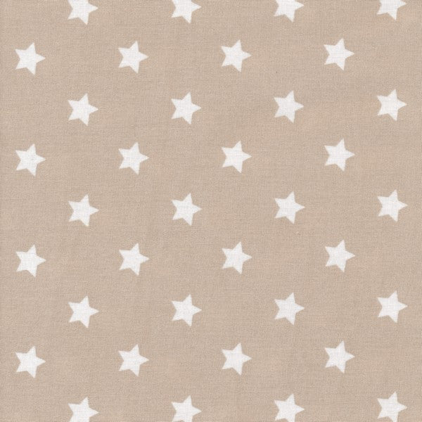 AU MAISON Wachstuch Star Big Beige große Sterne sand, beschichtete Baumwolle