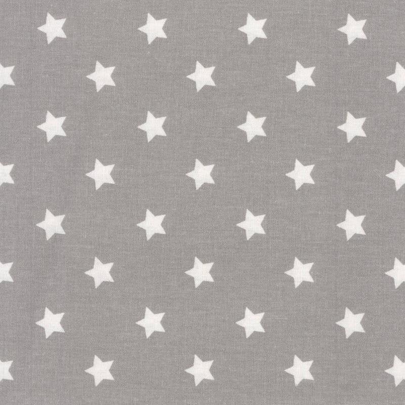 Au Maison Baumwollstoff Star Big Grey Eierschalenweiße Sterne auf Grau Sternenstoff