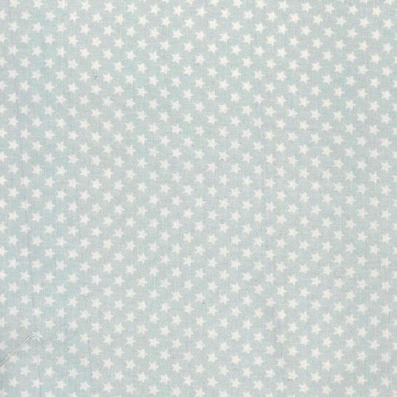 AU Maison Baumwollstoff Star Turquoise - kleine Sterne in Eierschalenweiß auf Pastell-Mint Sternestoff
