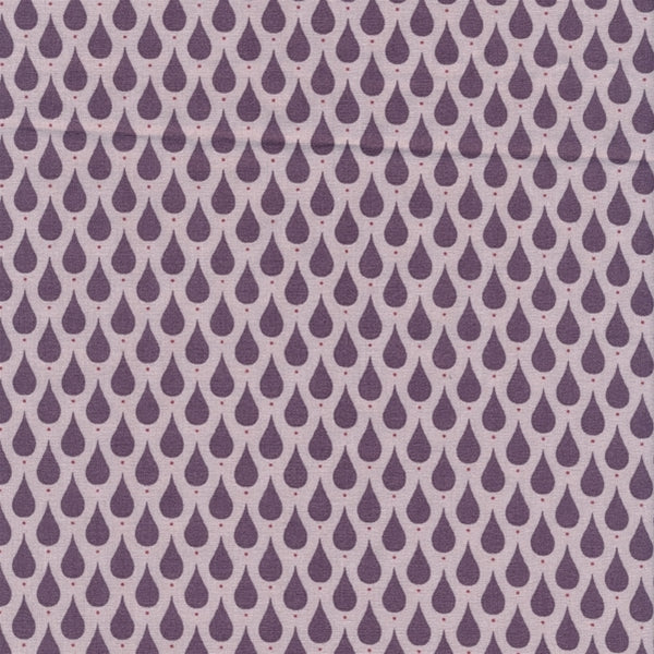 AU MAISON Wachstuch Teardrops Dusty Violet Tropfen in Lila Violett, beschichtete Baumwolle