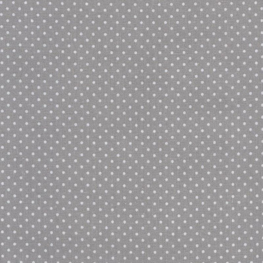 AU Maison Baumwollstoff Dots Grey - Klassische Pünktchen Punkte Tupfen in Creme auf Grau