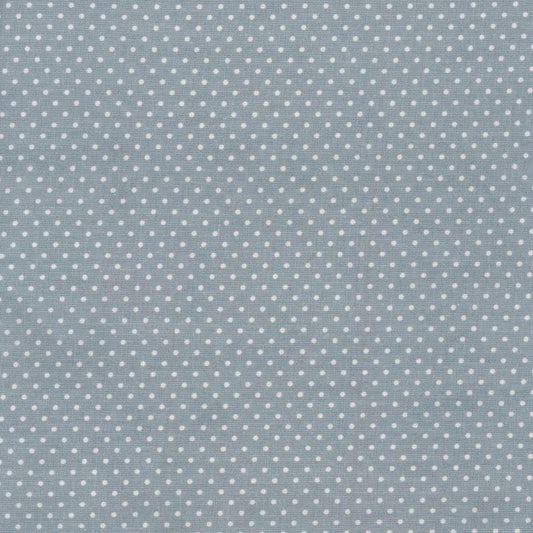 AU MAISON Wachstuch Dots Dusty Blue Punkte Pünktchen Tupfen taubengrau rauchblau, beschichtete Bauwolle