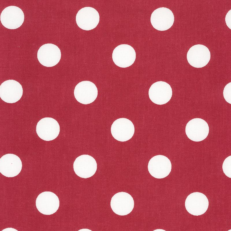 AU MAISON Wachstuch Dots Giant Red Rote große Punkte Tupfen, beschichtete Baumwolle