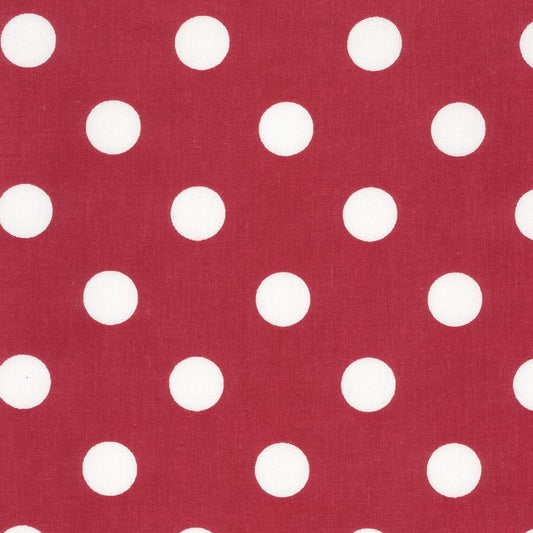 AU MAISON Wachstuch Dots Giant Red Rote große Punkte Tupfen, beschichtete Baumwolle