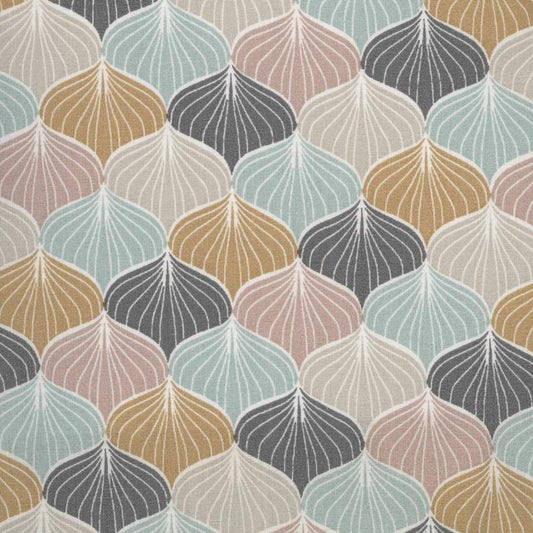 AU MAISON Wachstuch Alli Charcoal Mustard grau mint altrosa Senfgelb, beschichtete Baumwolle