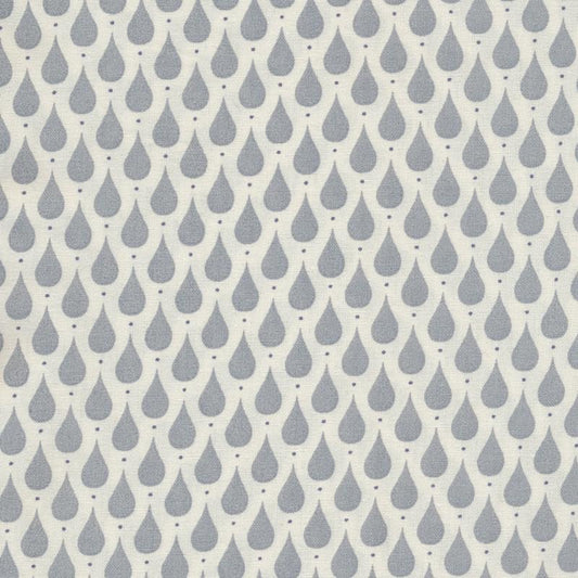 AU MAISON Wachstuch Teardrops Dusty Blue Tropfen in blaugrau, beschichtete Baumwolle