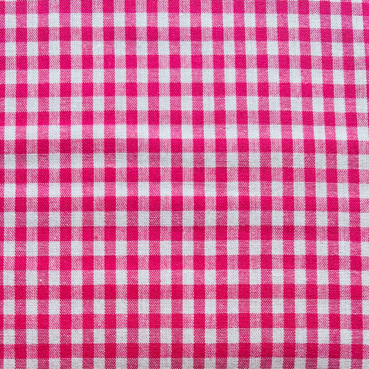 Baumwollstoff PINK mit weißen 5 mm KAROS, 140 cm breit, Vichy Karo Karostoff Kariert