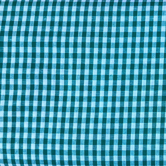 Baumwollstoff GRÜN mit weißen 5 mm KAROS, 140 cm breit, Vichy Karo Karostoff Kariert