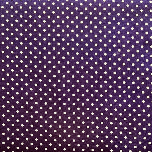 Tissu en coton VIOLET à POIS blancs de 2 mm, largeur 140 cm, tissu à pois
