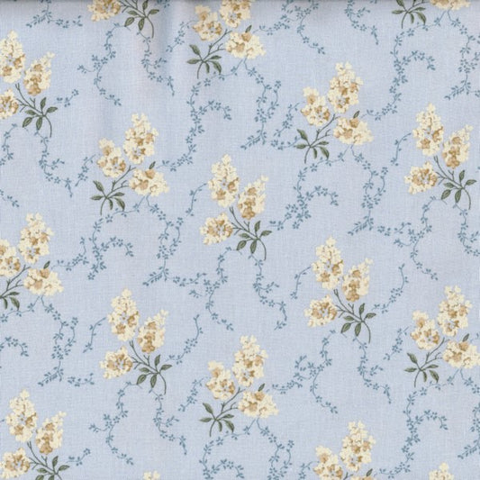 Au Maison Wachstuch Adele Light Blue Fliederblüten Blümchen hellblau, beschichtete Baumwolle