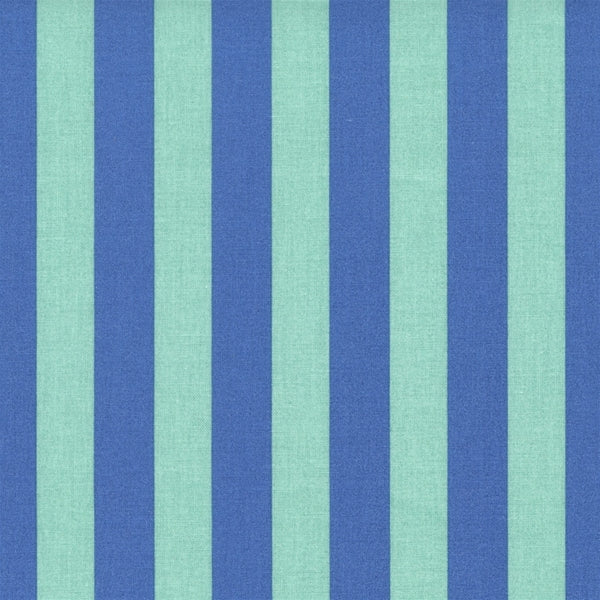 AU MAISON Wachstuch Band Blue 2cm breite Streifen Blau Türkis, beschichtete Baumwolle