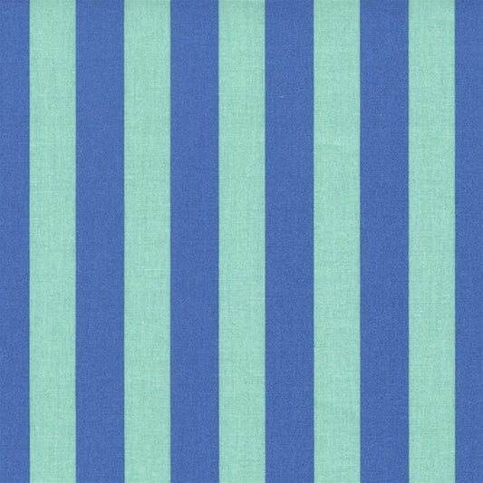 AU MAISON Wachstuch Band Blue 2cm breite Streifen Blau Türkis, beschichtete Baumwolle