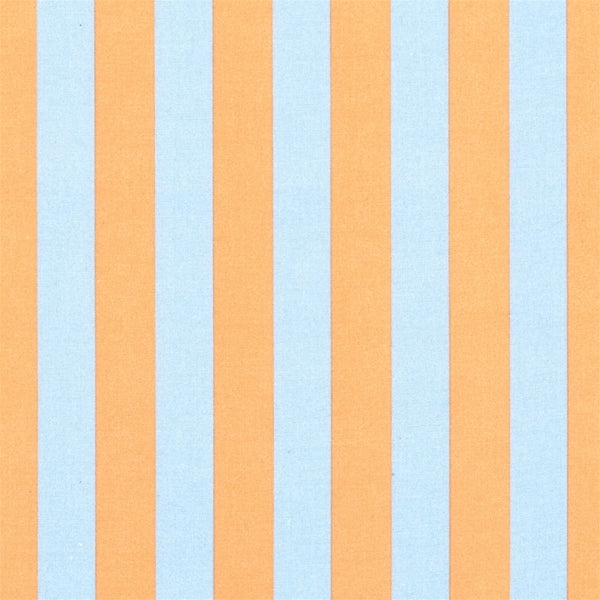 AU MAISON Wachstuch Band Blue Orange 2cm breite Streifen in Hellblau Orange, beschichtete Baumwolle