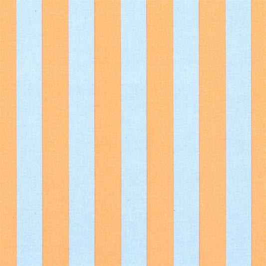 AU MAISON Wachstuch Band Blue Orange 2cm breite Streifen in Hellblau Orange, beschichtete Baumwolle