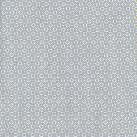 AU MAISON Wachstuch Belle Fleur Dusty Blue Blümchen hellblau rauchblau beschichtete Baumwolle