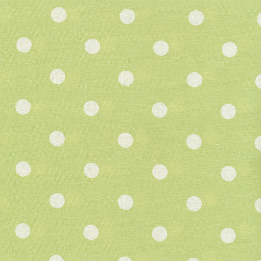 AU MAISON Wachstuch Dots Big Dusty Green Grüne Tupfen hellgrün, beschichtete Baumwolle