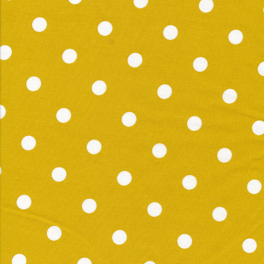 AU Maison Baumwollstoff Dots Big Mustard Tupfen Punkte Senfgelb Gelb