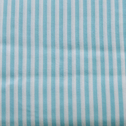 Baumwollstoff MINT mit weißen 5 mm STREIFEN, 140 cm breit, Streifenstoff