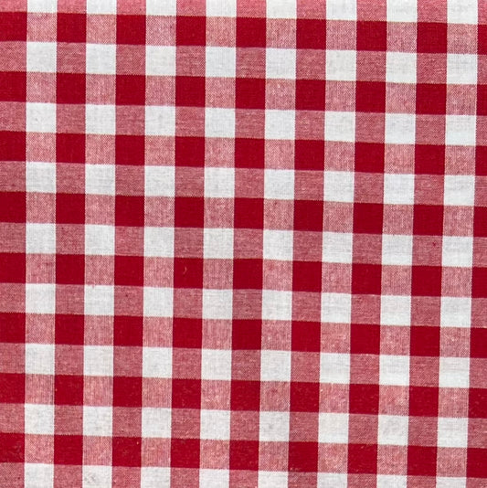 Baumwollstoff ROT mit weißen 10 mm KAROS, 140 cm breit, Vichy Karo Karostoff Kariert