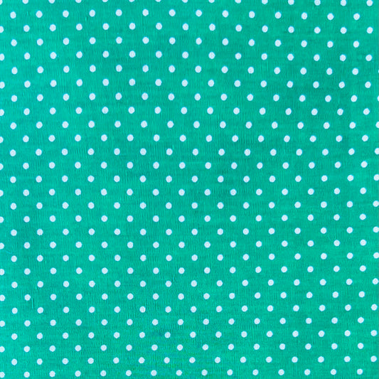 Tissu en coton VERT à pois blancs de 2 mm, largeur 140 cm, tissu à pois