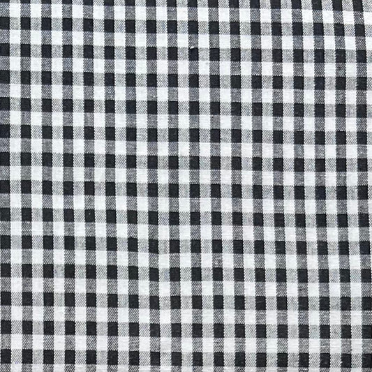 Baumwollstoff SCHWARZ mit weißen 5 mm KAROS, 140 cm breit, Vichy Karo Karostoff Kariert
