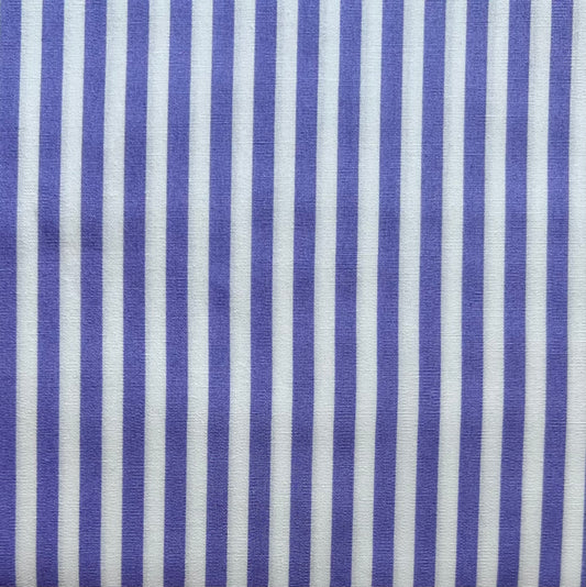 Tissu en coton LILAS à RAYURES blanches de 5 mm, largeur 140 cm, tissu rayé