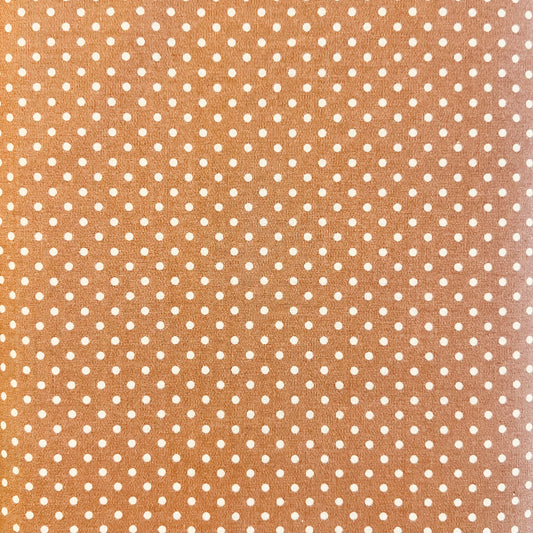 Tissu en coton BEIGE à pois blancs de 2 mm, largeur 140 cm, tissu à pois