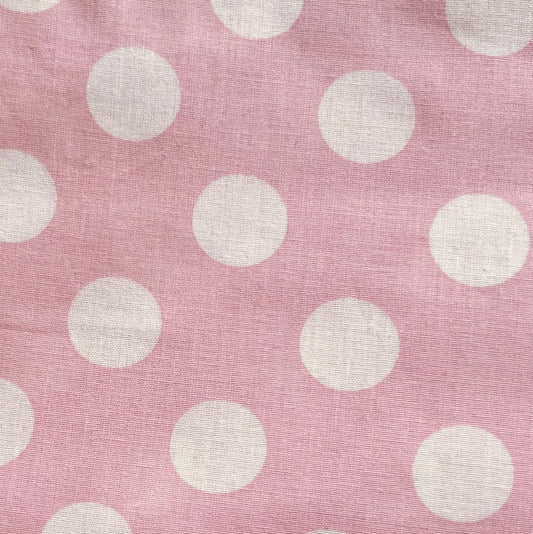 Tissu en coton ROSE CLAIR à MAXI POIS blancs 20 mm, largeur 140 cm, tissu à pois (copie)