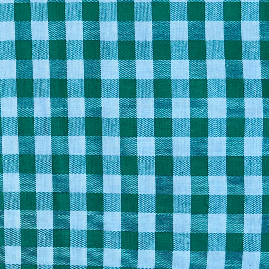 Baumwollstoff GRÜN mit weißen 10 mm KAROS, 140 cm breit, Vichy Karo Karostoff Kariert