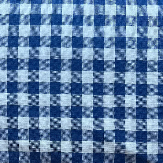Baumwollstoff BLAU mit weißen KAROS 10 mm, 140 cm breit, Vichy Karo Karostoff Kariert