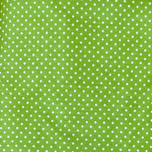 Tissu en coton VERT CLAIR à POIS blancs de 2 mm, 140 cm de large, tissu à pois
