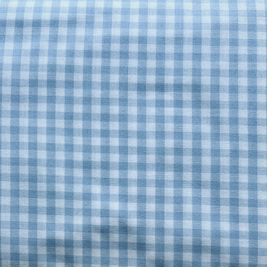Baumwollstoff HELLBLAU mit weißen KAROS 5 mm, 140 cm breit, Vichy Karo Karostoff Kariert