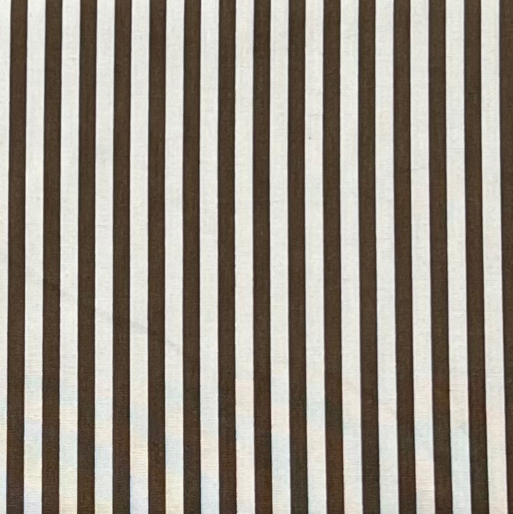 Baumwollstoff BRAUN mit weißen 5 mm STREIFEN, 140 cm breit, Streifenstoff