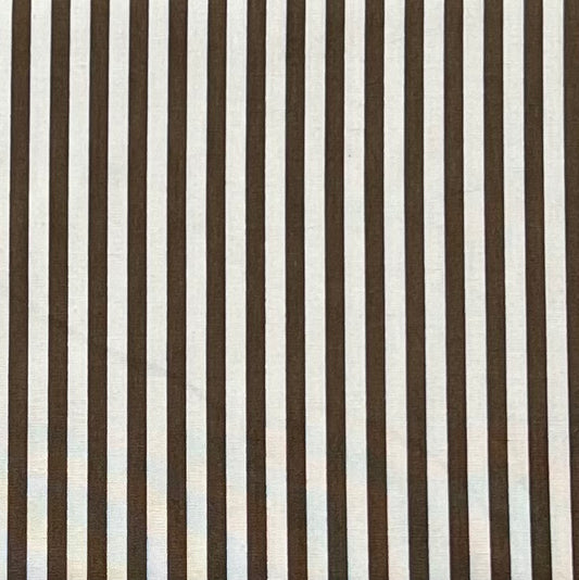 Baumwollstoff BRAUN mit weißen 5 mm STREIFEN, 140 cm breit, Streifenstoff