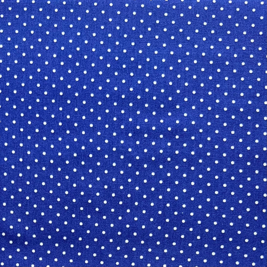 Tissu en coton BLEU à POIS blancs de 2 mm, largeur 140 cm, tissu à pois