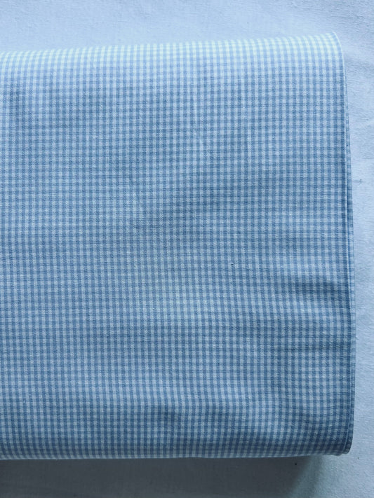Baumwollstoff HELLBLAU mit weißen KAROS 1 mm, 140 cm breit, Vichy Karo Karostoff Kariert
