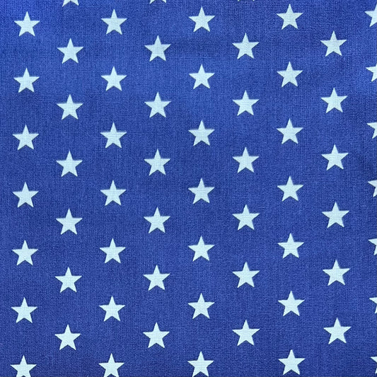 Baumwollstoff BLAU mit WEISSEN STERNEN 10 mm, 140 cm breit, Sternchenstoff