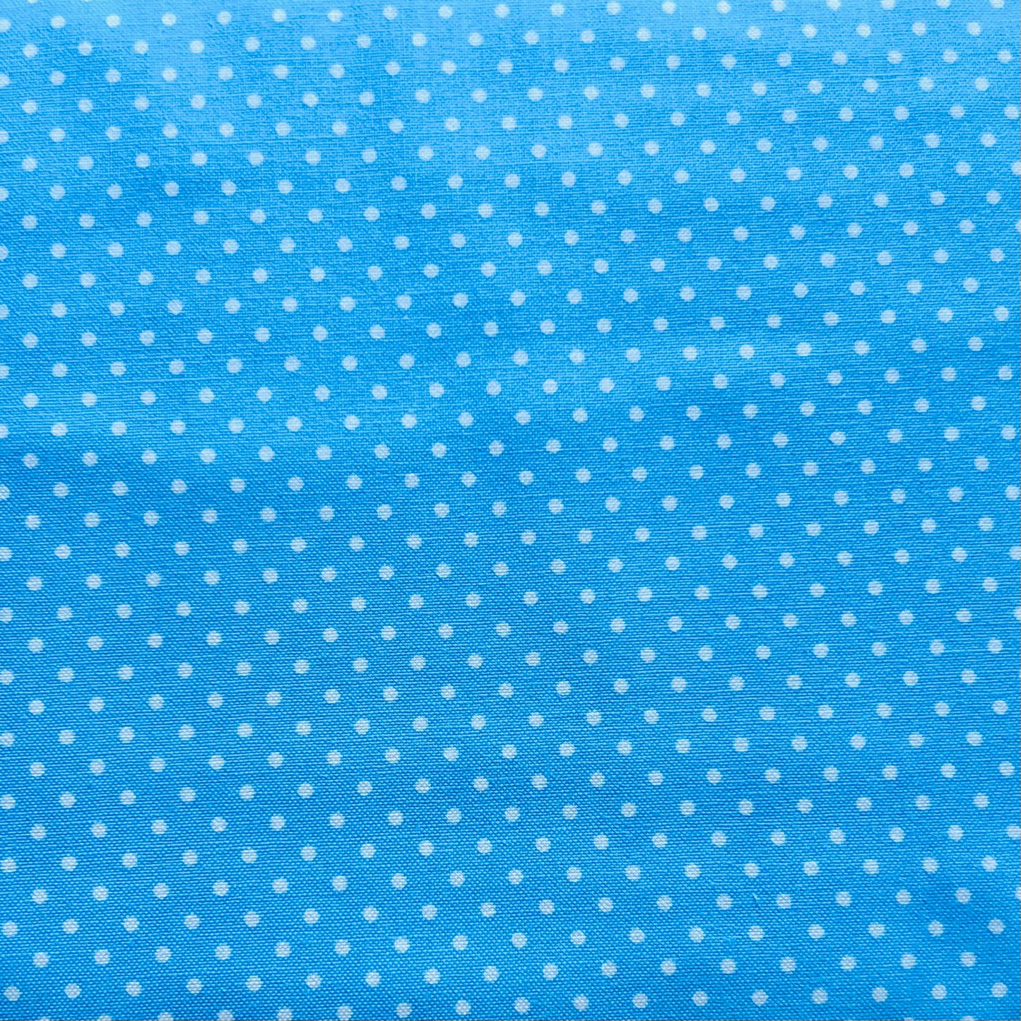 Tissu en coton riche BLEU CLAIR à POIS blancs de 2 mm, 140 cm de large, tissu à pois