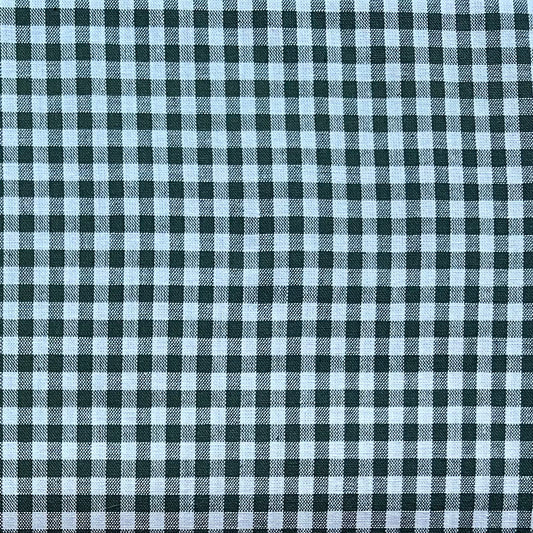 Baumwollstoff DUNKELGRÜN mit weißen 5 mm KAROS, 140 cm breit, Vichy Karo Karostoff Kariert